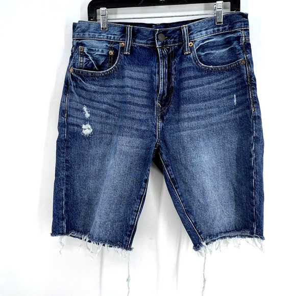 American Eagle Outfitters Other - AMERICAN EAGLE OUTFITTERS Men's size 31 Bermuda Denim Frayed Hem Distress Shorts